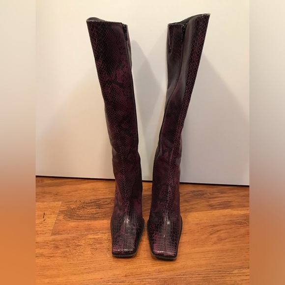 Purple Charles David Heeled Boots Size 5 - Picture 4 of 5